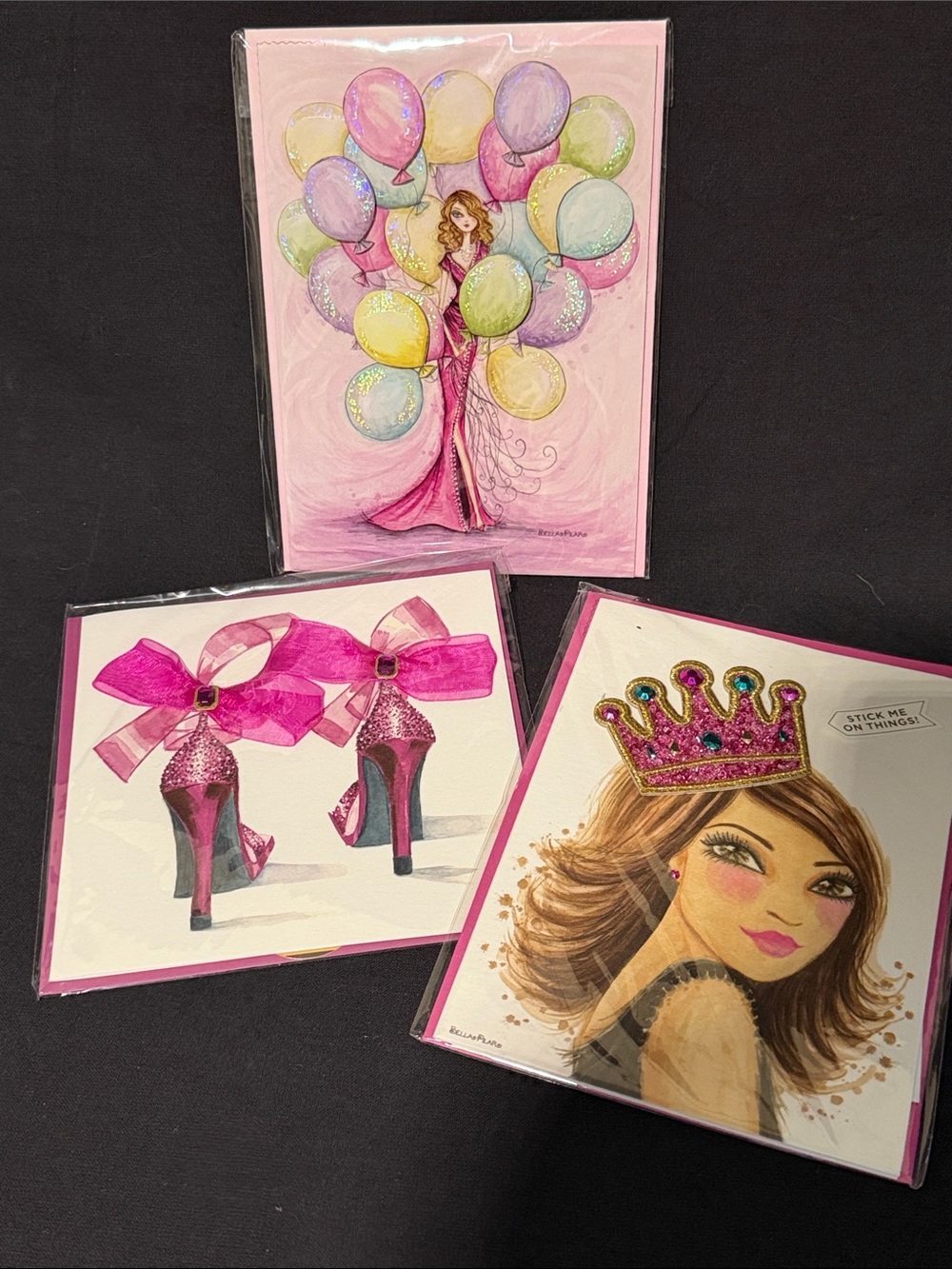 Papyrus | Diva Pink & Pastel Birthday Greeting Card Trio | Birthday Queen